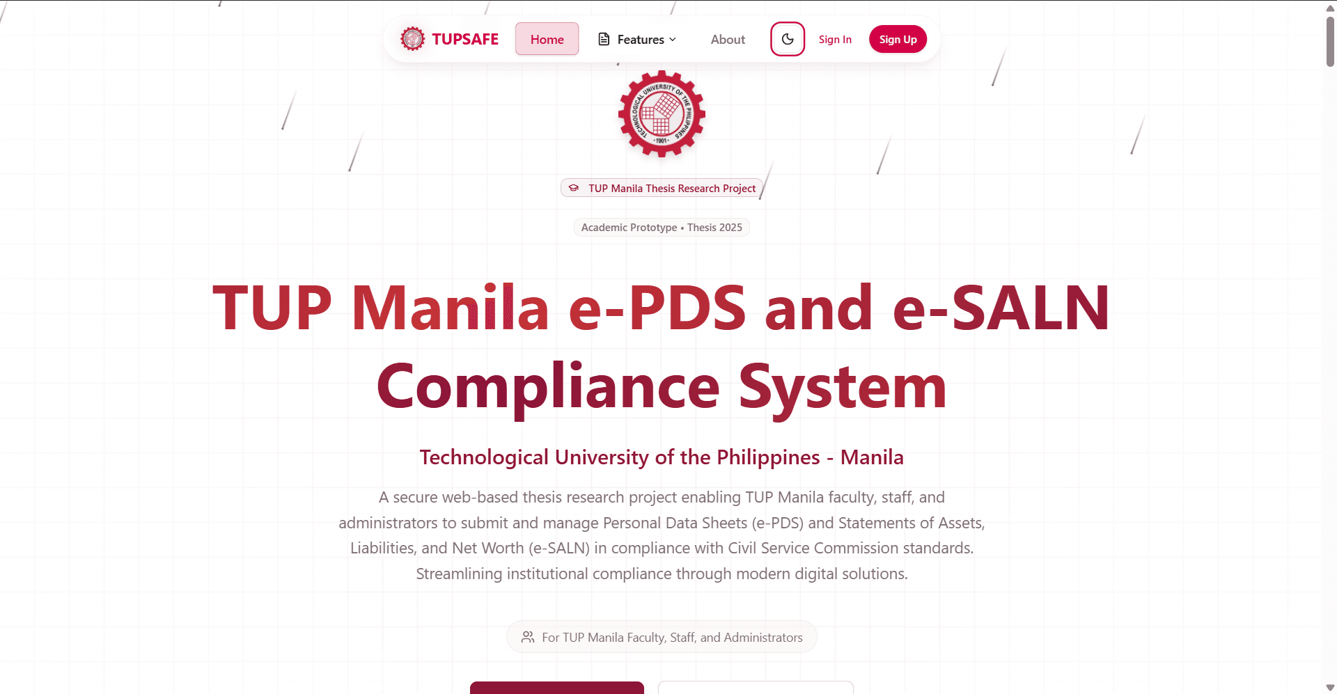 TUPSAFE - e-PDS & e-SALN Compliance System